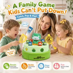 Frog Bounce & Catch Game for Kids — Musical Spinning Launcher with 2 Play Modes, Game Night Fun for Boys & Girls Ages 3+ | Birthday & Holiday Gift