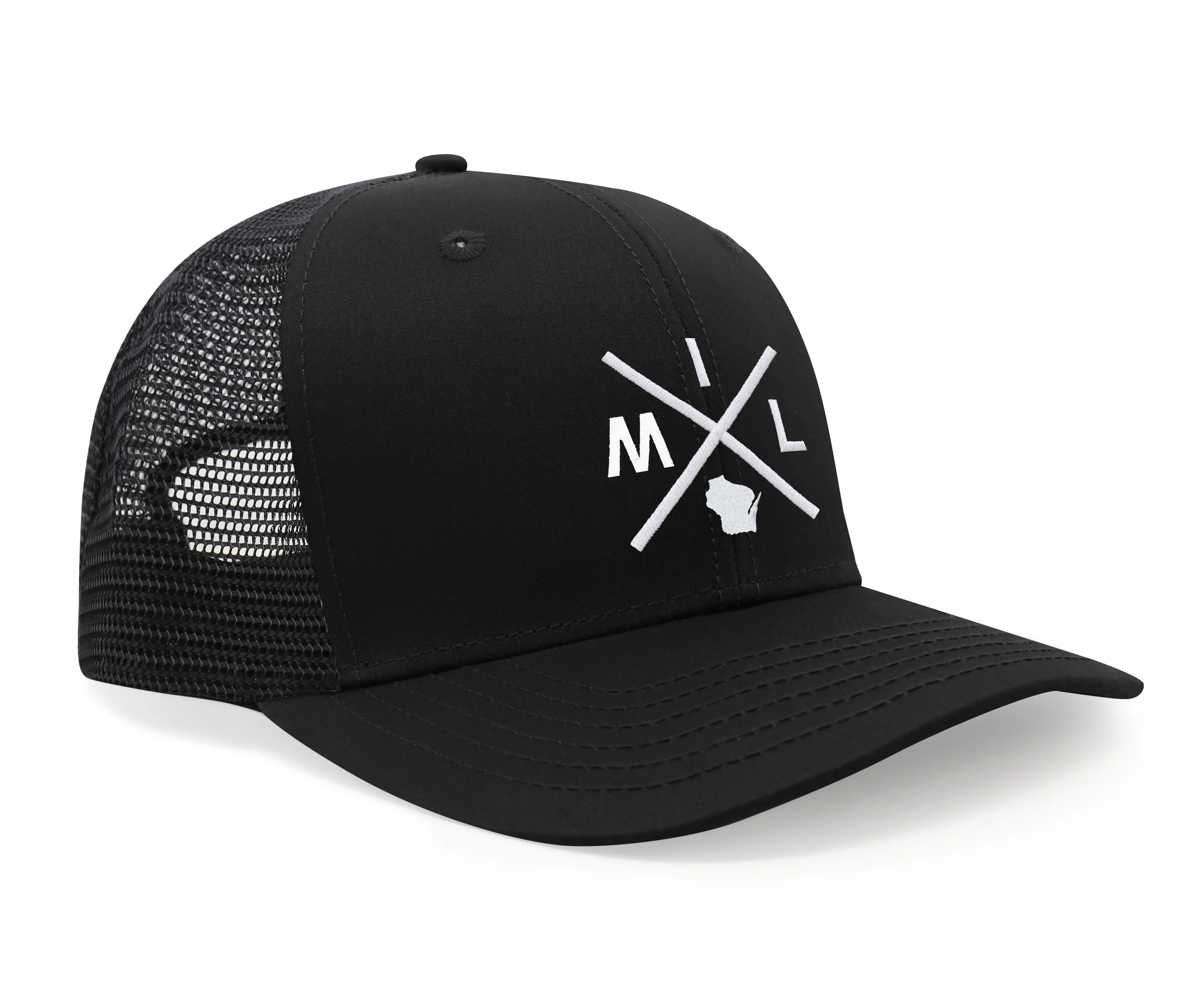 International Tie Hat for Men and Women, Adjustable Snapback Trucker Baseball Cap, Embroidered Cross Logo (MIL - Milwaukee, Camo)