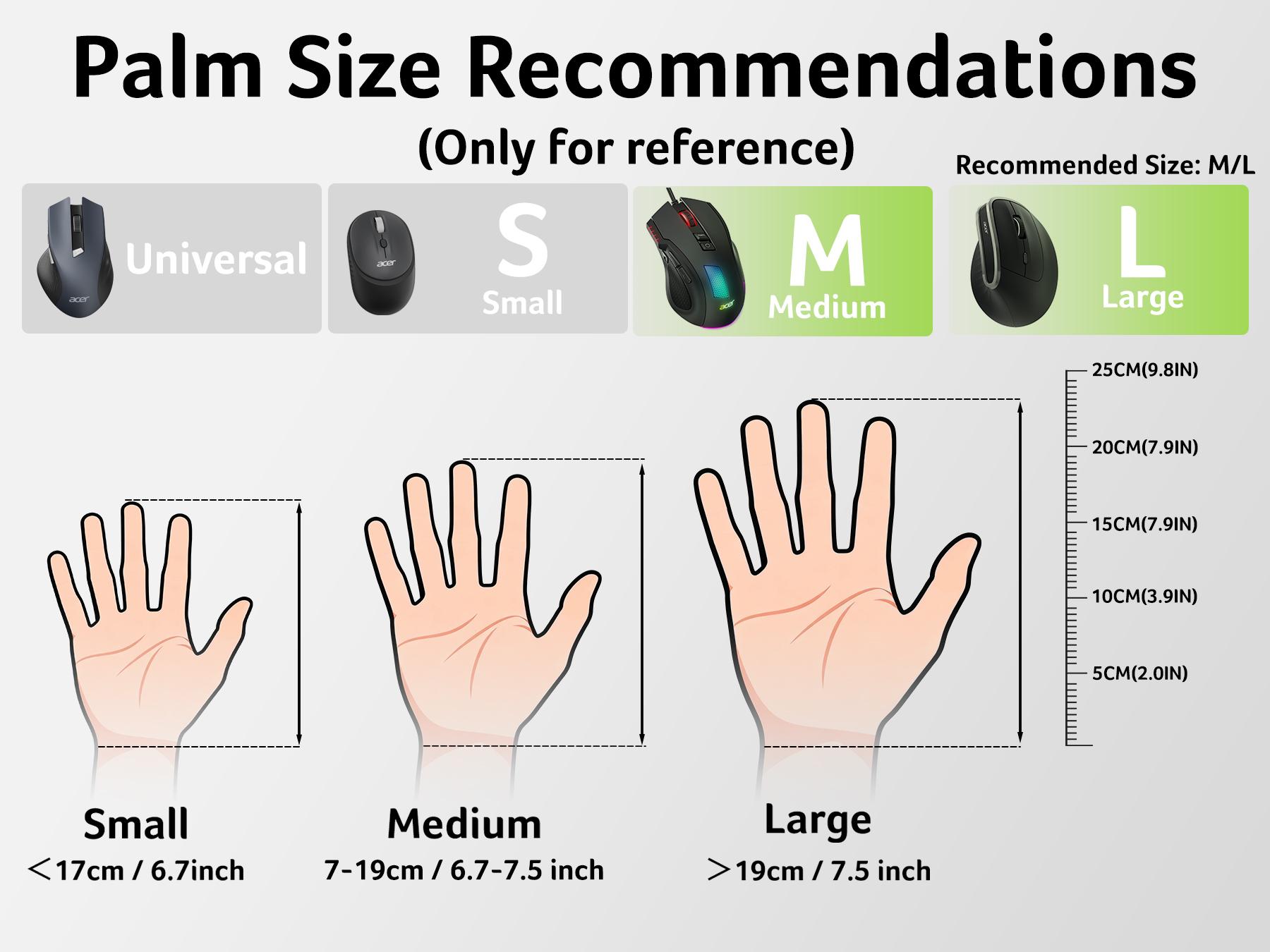 Acer Ergonomic Mouse Wireless, Vertical Computer Mouse for Office, Ergo Mice Rechargeable for Medium to Large Sized Hands, 2.4GHz USB Receiver, 800/1200/1600 DPI, 6 Buttons for Laptop, PC and Desktop