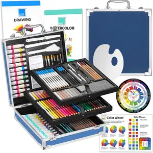 151 count Professional Art  Set with Mixed Media Supplies,  Kit & Brushes in  Case - Complete Art Supplies for Adults &  9-12 - Travel Art Kit