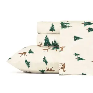 Twin Patterned Flannel Sheet Set Deer Hollow - Eddie Bauer
