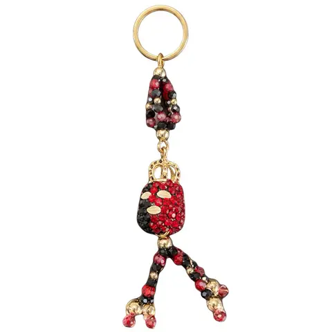 Elegua Baby Keychain Red and Black - Unique Design with Red and Black Beads