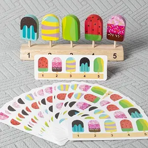 Simple Number Recognition Blocks, Simulated Stacking Game Fruit Bar Ice Card Color Shape Matching Sorting Educational Parent-Child Toy