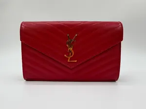 Pre-owned Yves Saint Laurent calfskin Crossbody Bags YSL Red Envelope Bag Caviar Crossbody BagB2108661701