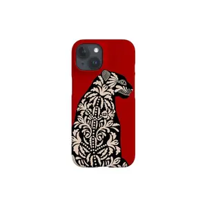 [New Arrivals]Panther Floral Phone Case: Red Folk Art Cover
