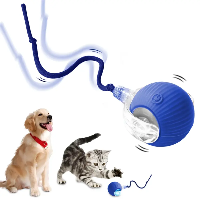 Interactive Ball Toy - Automatic Moving Electric Exercise Aid for Indoor Pets, USB Rechargeable, Wave Texture, 3 Adjustable Modes, Automatic Standby, Pet Gift, Boosting Immunity, Encourages Physical Activity