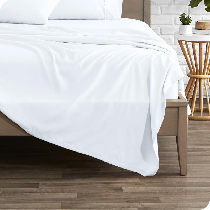 Bare Home Flat Sheet - Ultra-Soft Top Sheet, Double Brushed Microfiber