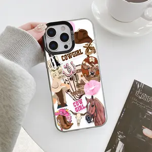 Phone Case: Cowgirl Western Rodeo Phone Case, Ins Style Retro Cute Trendy Aesthetic Design Suitable for iPhone 11pro 12pro Max 13 14plus 15 16 17pro Max, Festival Gift, Perfect Gift, Valentine Gift, Birthday Gift, Gift for Her, Elegant Phone Case