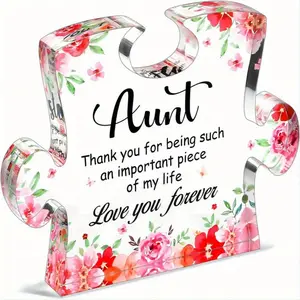 Aunt Gifts, Auntie Gift Ideas - Acrylic Block, Mothers Day Birthday Thanksgiving Gifts for Aunts from Niece Nephew, Best Aunt Ever Gifts, Aunt Birthday Gifts