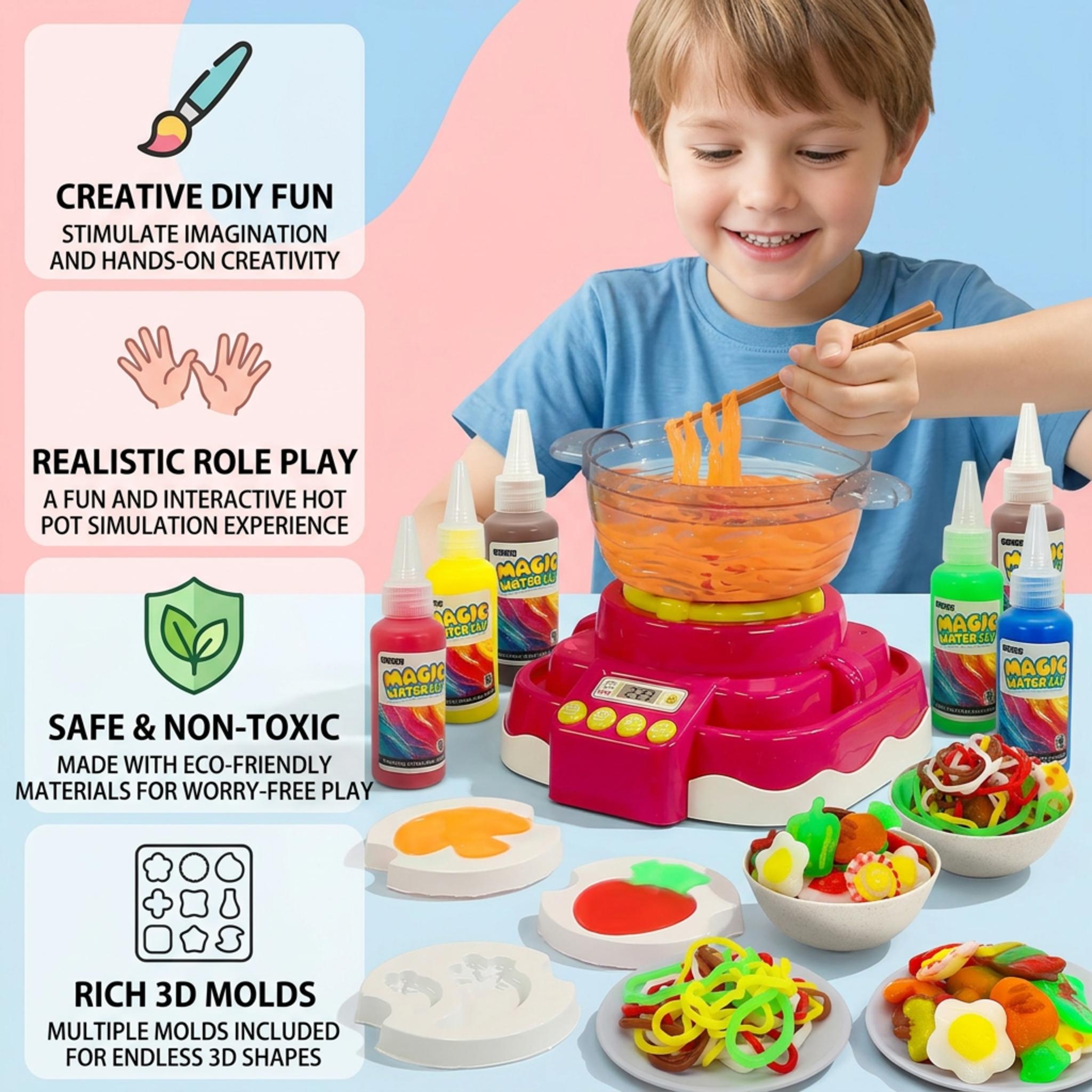 6 Gels & 8 Molds, Magic Water Elf Toy Kit, Water Gel Kit Pets,Make Your Own Squishies Sensory Toys for Kids, Squishy Maker Water Pets, DIY Crafts Kits, Party Favors & Birthday Gifts for Kids Ages 3+