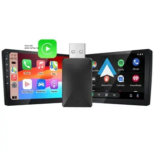 Upgraded Wireless Carplay and Android Auto Adapter for Wired Devices, Low Latency Design, Easy Installation for Vehicle Car Monitor