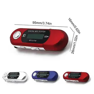 Silver Portable Digital MP3 Player - Plastic Mini USB 2.0 Flash Drive, Lossless Sound, Multilanguage LCD Display, 3.5mm Audio Jack, Automatic Shutdown Function