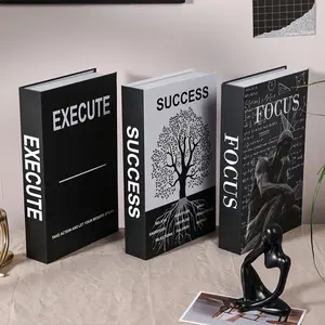 Bunoz Store 3pcs Motivational Decorative Books Set: Premium Faux Books for Office Desk, Home Office & Bookshelf Styling
