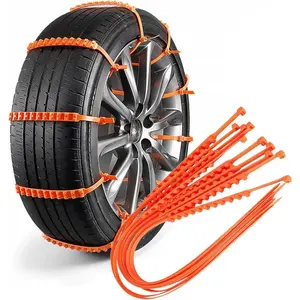 Reusable Snow Tire Chains for Trucks & SUVs,Emergency Anti-Skid Traction Chains,Heavy Duty Plastic Wheel Cables for Winter Driving on Snow/Ice & Muddy Roads