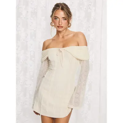 open lace back dress Reeva Mini Dress Black