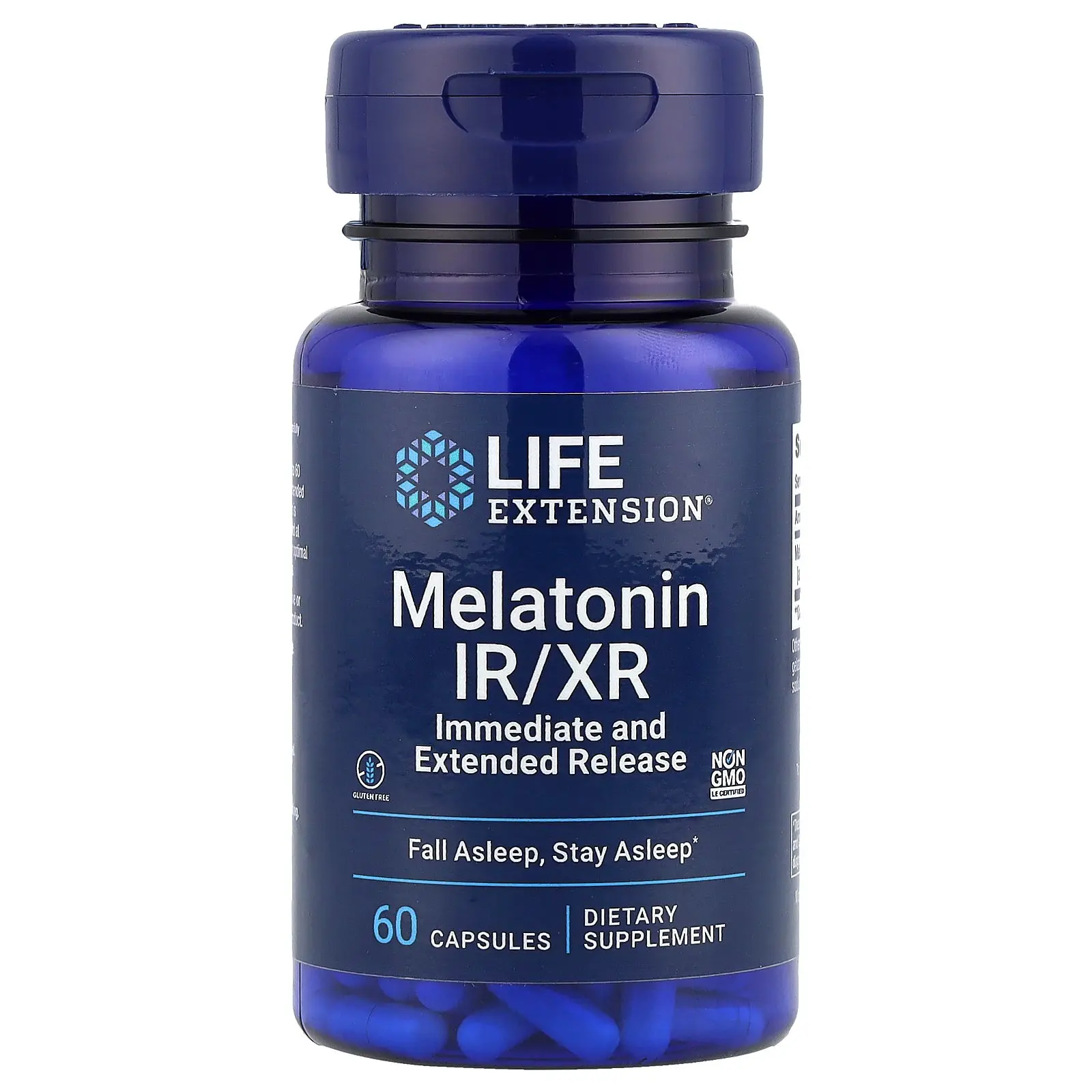 Life Extension Melatonin IR/XR, 60 Capsules (1.5 mg per Capsule)
