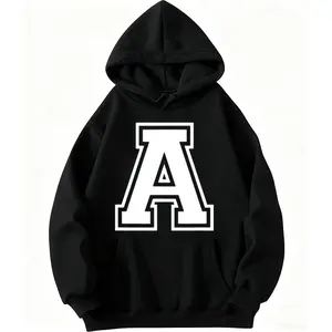 Letter A Monogram Varsity Hoodie – Comfortable Long Sleeve Alphabet Sweatshirt