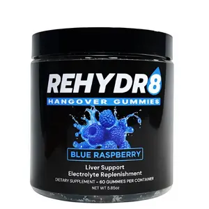 Rehydr8 l Electrolyte Hangover Hydration Gummy l Milk Thistle, Coconut Water Powder, Pink Himalayan Salt l Hangover & Liver Support, Vegan & Gluten Free