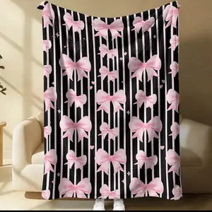 Butterfly Print Blanket, All-Season Use, Suitable for Bed Sofa Car Room Decor, Perfect Gift for Kids and Adults, Single-Sided Printed