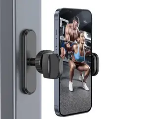 Gym Magnetic Phone Mount, 360° Adjustable Magnetic Phone Holder Attaches to Metal Surfaces, Multi Function Bracket Smartphone and Cellphone Stand, Exercise Equipment Accessories, Universal Smartphone Holder