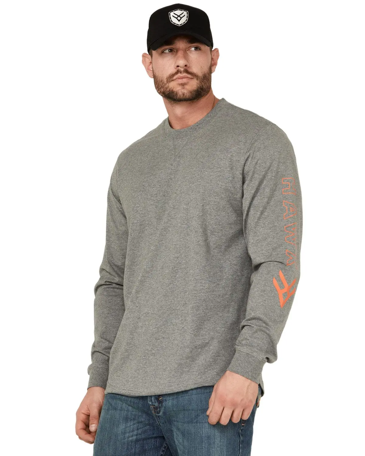 Hawx Men's Men'S Logo Long Sleeve Knit Work T-Shirt Big - Hxsp24k88-Htgy-Big