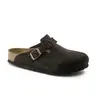 Birkenstock Men's Boston Soft Footbed Foam-Arch Orthopedic Clogs - Mocha Suede, Rubber-Soled, Buckle-Closure Casual Comfortable Footwear