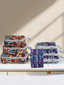 4pcs/set Compression Packing Cubes, Expandable Travel Organiser Packing Cubes Travel Packing Cubes for Carry on Luggage Travel Essentials Bag