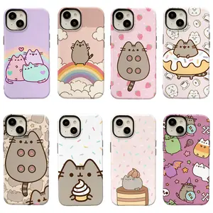 Pusheen The Cat Phone Case, Cute Cartoons Shockproof Cases Fashion  Phone Cases for iPhone 17 Air 16 Pro Max 15 14 Plus 13 12 11  Trendy Protective Cover Ideal Gift for Teens