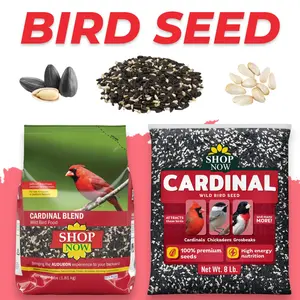 Cardinal Blend Wild Bird Seed with Sunflower & Safflower - No Fillers - Attracts Cardinals & Songbirds - 4 or 8 Pound Bag