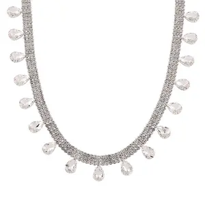 Sparkling  Crystal Dripping Necklace 16-19 Inches