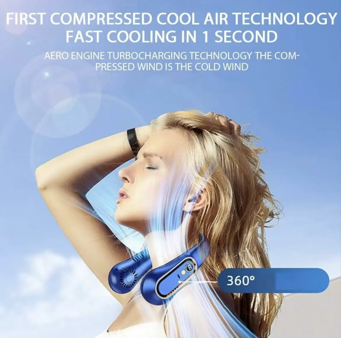 Ultra Quiet Portable Neck Fan Hands Free Cooling Lightweight USB Rechargeable Ideal for Travel, Outdoor Activities, and Office Use Holiday Gift