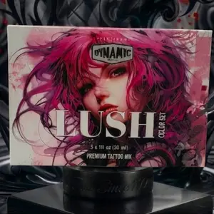 Dynamic Lush Platinum Tattoo Ink, 5 Bottles of 1oz Vegan Safe Formula with Safe Ingredients for Longlasting Results for Tattoo Artists