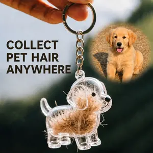 1PC Personalized Dog Fur Keepsake Charm, Transparent Dog Hair Organizer Charm, Dog Hair Storage Capsule Keychain Pendant, Carry Your Pup’s Love Everywhere!