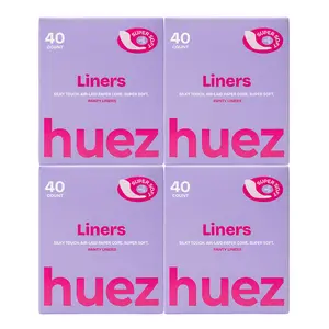 huez Daily Freshness Panty Liners - 160 Count (4 Packs, 40 Count per Pack)