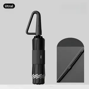 Automatic Ring Buckle Umbrella, Portable Home Student Umbrella, Windproof Men's Reverse Folding Rain Umbrella, Two-Use Women's Thickened