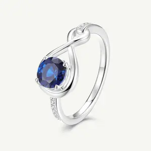 Elegant Infinite Embrace Sapphire Promise Ring, Fashion Costume Jewelry Accessory