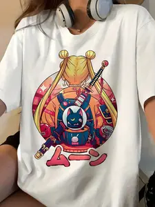 [Sale Up To 30%] 80s Sailor moon Anime T-Shirts Gift for Men and Women, Graphic Streetwear Vintage Oversized