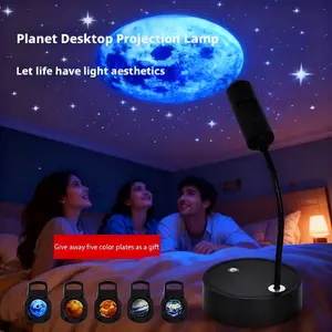 Desktop starry sky projection lamp with various patterns to choose from/ comes with a base/ 360 ° rotatable USB charging, compact and portable, suitable for bedroom, living room, and party use