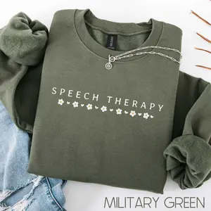 Speech Therapy Short Sleeved T-Shirt / Sweatshirt , Speech Pathologist Gift, SLP tee, Speech Therapist , Speech Pathologist Crewneck Cotton Fabric