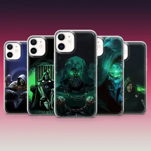 Doctor Doom iPhone Case – Dark Hooded Comic Villain Aesthetic Phone Cover, Tech Armor Superhero Fan Art Protective Case for iPhone Models Gift Idea
