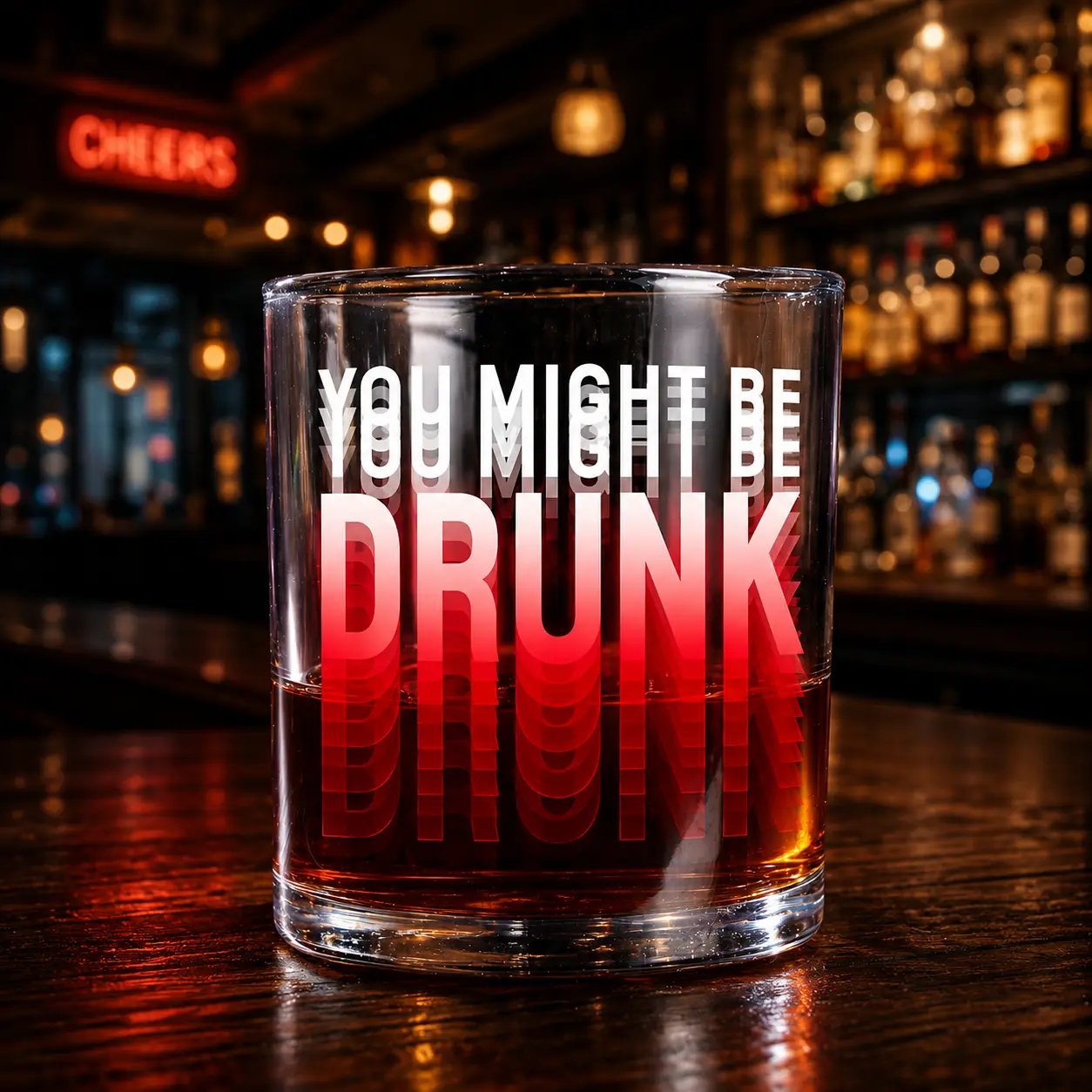 You Might Be Drunk Print, High quality laser engraved whiskey glasses, Personalize your handwriting Gifts for couples, Home Decor & Gifts, Halloween, Funny gift for men and women, Drinkware