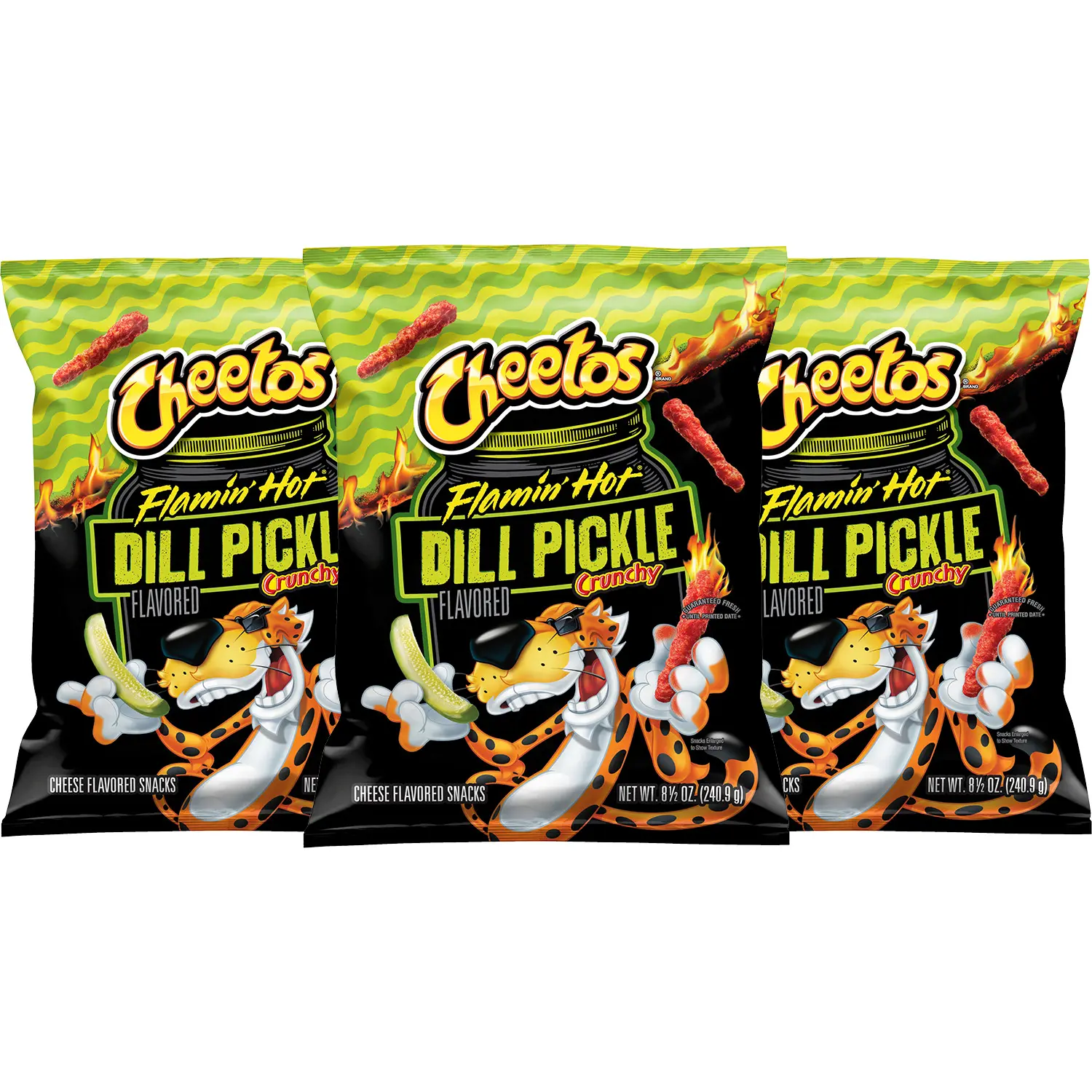 Cheetos Flamin' Hot Dill Pickle, 3 Count, 8.5oz each Cheetos Flamin' Hot Dill Pickle, 3 Count, 8.5oz each