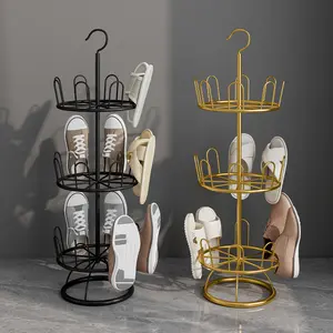 1/3 Tier Rotating Shoe Rack - 360° Rotating Storage Organizer - Rotating Design - Accommodates 4-12 Pairs - Organizer Storage