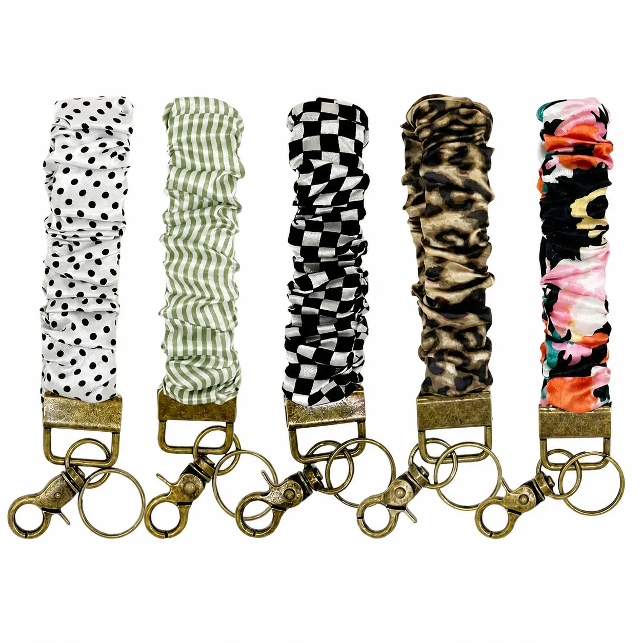 Back to School Keychain Wristlet for Girls, Short Neck Phone Strap with Lobster Clasp, Stylish Fabric Key Holder Bracelet with Cute Patterns, Lightweight Accessories for Students, Travel, Work, Keys and Phone Organization
