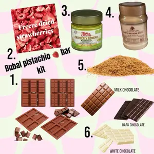 Dubai pistachio- strawberry Chocolate Bar Kit DIY - Perfect Snack or Dessert