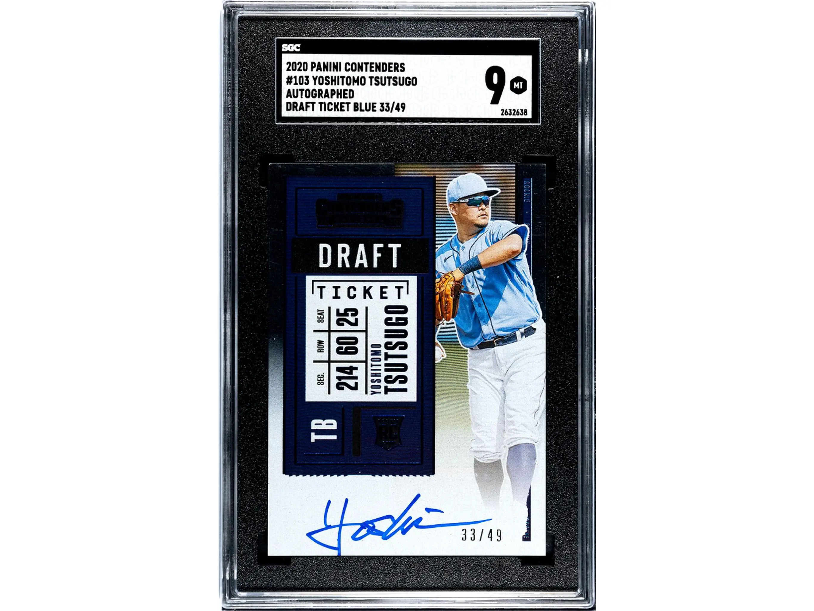 2020 Panini Contenders #103 Yoshitomo Tsutsugo Draft Ticket /49 SGC 9