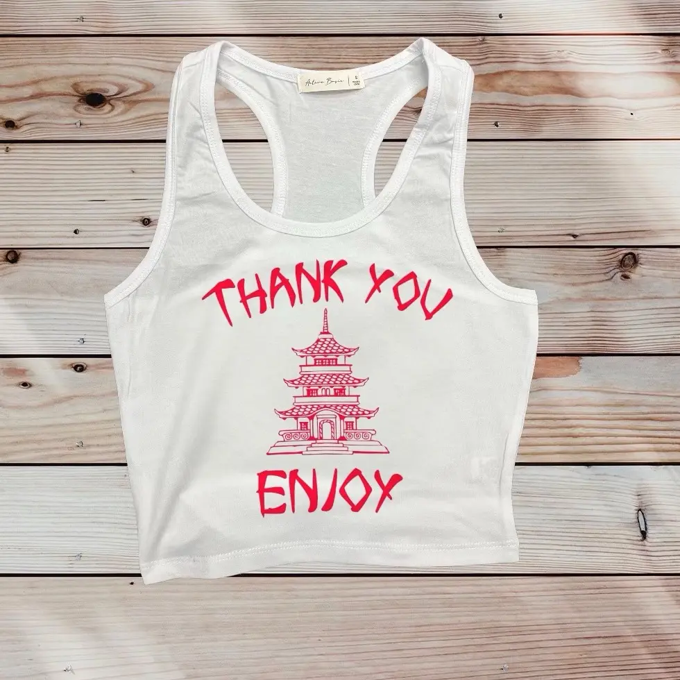Thank You Enjoy Tank Top Shirt Womenswear