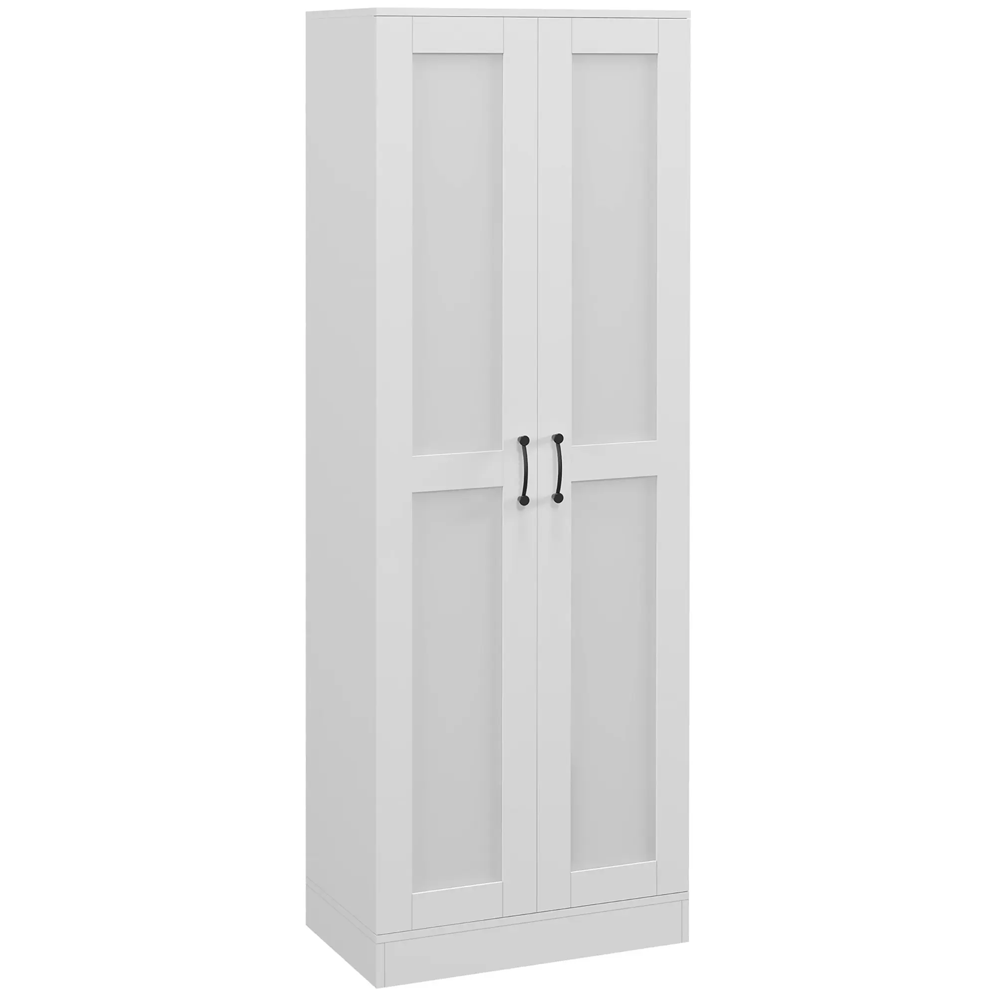 HOMCOM 69" Tall Storage Cabinet with Movable Storage Shelves, Modern Style Pantry Cupboard Cabinet with Soft Close Doors, White