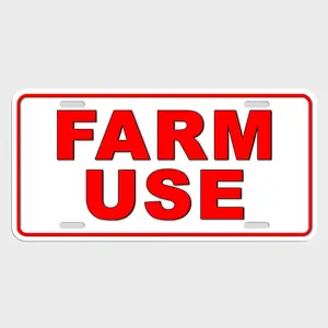 FARM USE Vehicle License Plate Tag METAL car automobile truck farm LT011