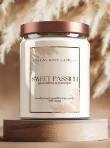 Bronze Wick Candles | 9oz Sweet Passion 1-Wick Candle Fragranced Household Decor Passionfruit & Pineapple Scented Candle